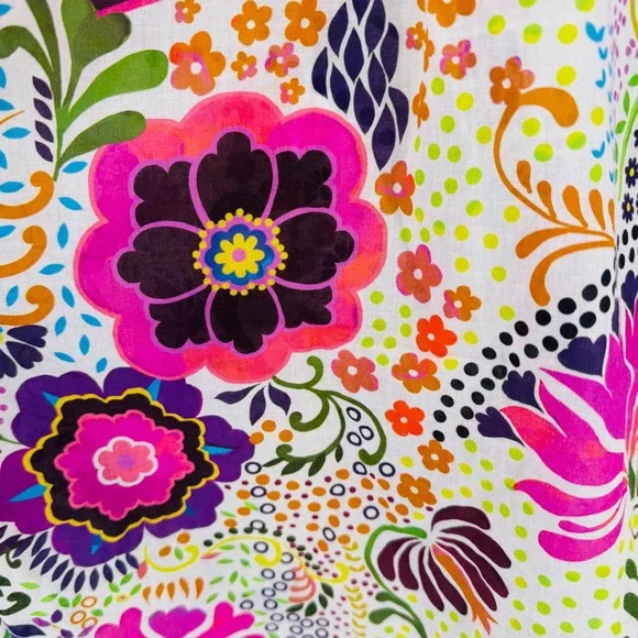 J. Crew Classic Popover Shirt Floral Print Button Down Long Sleeve Cotton Size 2 - Picture 6 of 7